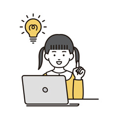 ひらめきの女の子イラスト