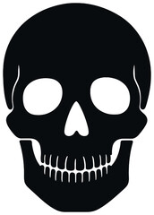 Fototapeta premium Silhouette skull design vector for halloween: dark, eerie, and minimalist art concept