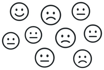 Playful emoticons vector: simple smiley faces for celebrating world emoji day