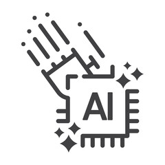 Artificial intelligence ai chip technology innovation hand icon for digital app and website