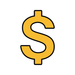 Golden dollar sign vector illustration currency symbol money icon financial graphic banking element isolated eps