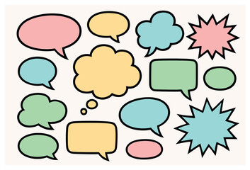Colorful speech bubbles vector - cartoon dialogue balloons for creative conversations