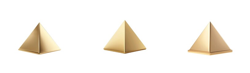 Golden pyramids on black background for elegant design