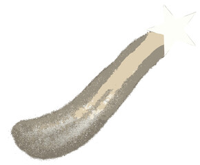 Fototapeta premium Shimmering shooting star vector | celestial light trail for night sky, holiday designs