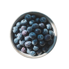 Overhead View of Blueberries in a Bowl fruit fresh