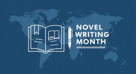 National Novel Writing Month Banner – Creative Writing and Literary Awareness Design 