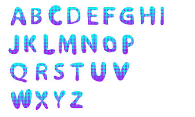 Colorful gradient alphabet collection,clipping mask