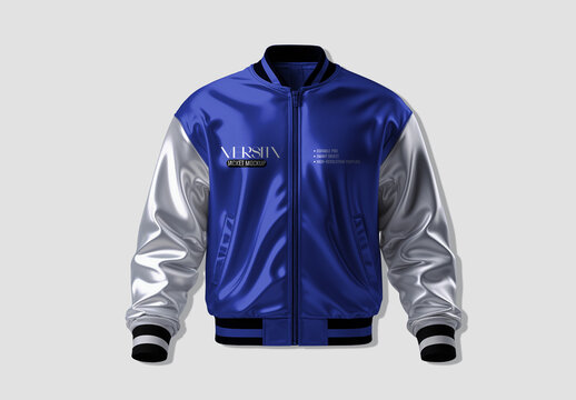 Men&rsquo;s Zipped Bomber Jacket Mockup Template