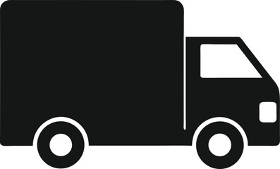 shipping delivery truck Silhouette vector illustration on white background