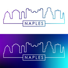 Naples FL skyline. Colorful linear style. Single line. Editable vector file.