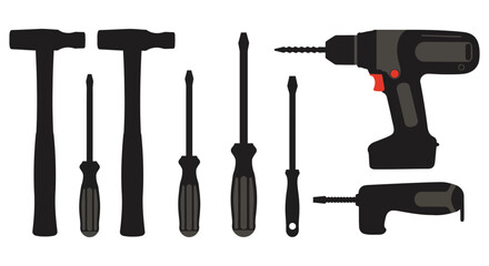 Fototapeta premium Collection of various hand tools and power tools for DIY projects and repairs