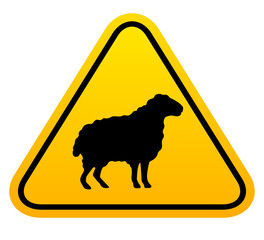 Animals crossing road warning sign