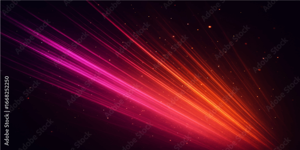 Poster abstract colourful light background with glowing rays and stars