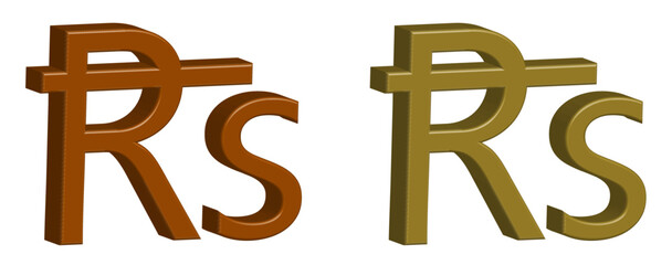 Obraz premium 3D Mauritian Rupee (MUR) Symbol Icon - Golden Currency Sign