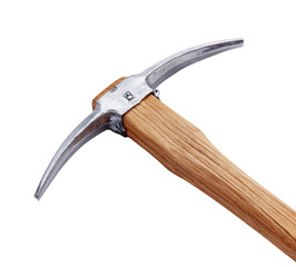 a pickaxe with a wooden handle, jpeg, png, transparent