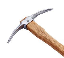a pickaxe with a wooden handle, jpeg, png, transparent