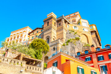 Scenic view of Sorrento old town skyline, Italy