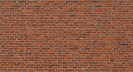 A closeup shot of a red brick wall The bricks are rectangular with lightcolored mortar