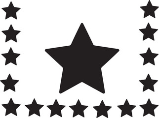 Obraz premium Mini star in silhouette white background.