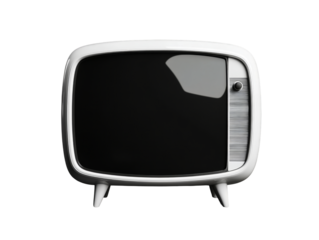 Vintage retro tv with antennae and knobs on white background