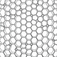 Minimilist an intricate network of interconnected hexagons and squares creating a complex geometric pattern design vector