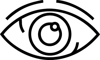 vision vector icon on white or transparent background. Business analytics or Management icons items Stroke icon collections. Editable Stroke icon collection