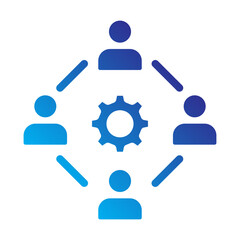 Stakeholder Flat Gradient Icon - Connected Team