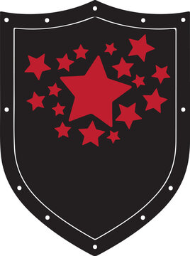 School bage and mini stars in silhouette white background.
