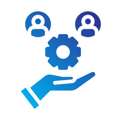 Stakeholder Flat Gradient Icon - Support Hand