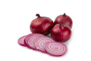 Shallot onion isolated on white background. onion slice. onion rings. Fresh red Onion. Natural, fresh, vegetarian food. Agricultural products. Healthy eating. Vegetables. Farmer's market.