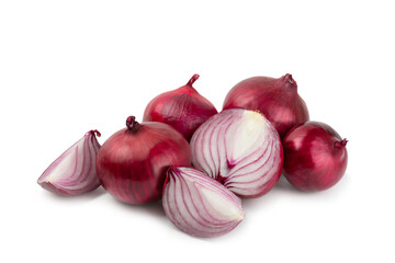 Shallot onion isolated on white background. onion slice. onion rings. Fresh red Onion. Natural, fresh, vegetarian food. Agricultural products. Healthy eating. Vegetables. Farmer's market.
