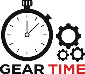Mechanical gear time management concept represents efficient process automation deadline delivery