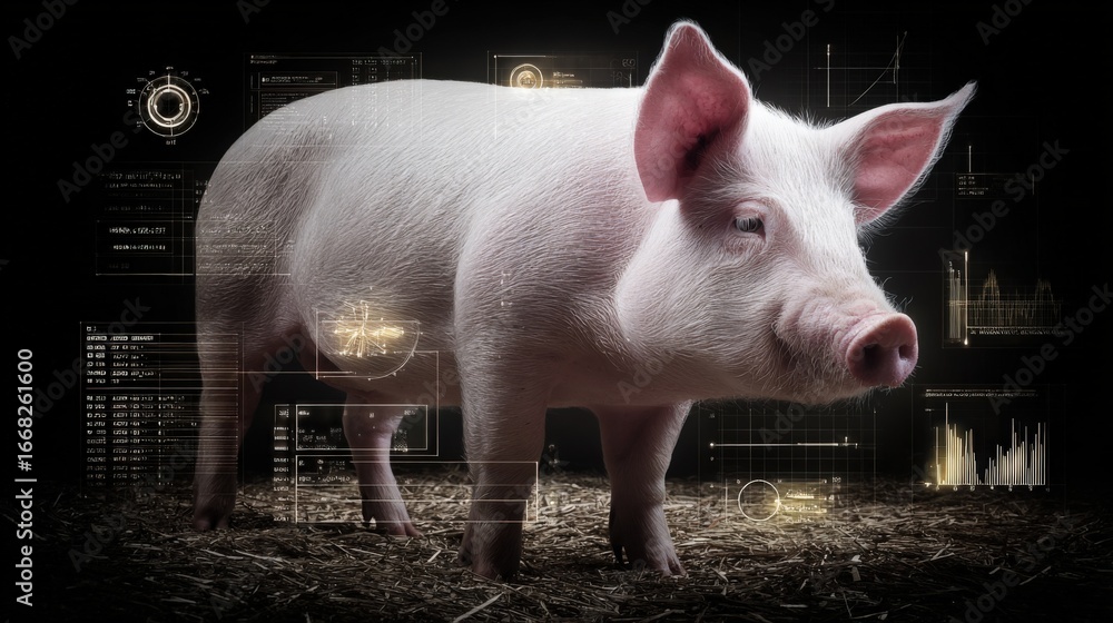 Poster Pig Augmented Reality Data Visualization: Livestock Monitoring Technology and Digital Interface for Modern Farming