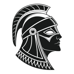 Ancient mask with gemstone eyes silhouette