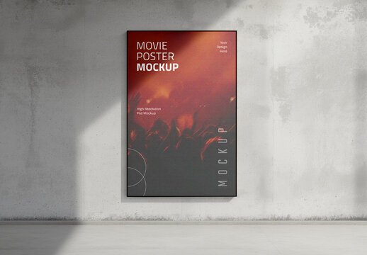 Realistic Movie Poster Mockup Template