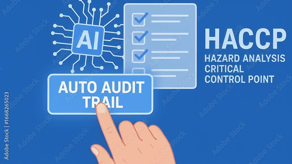 Poster haccp hazard analysis critical control point process with ai auto audit trail checklist for efficien