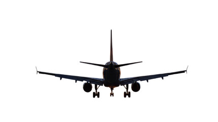 Front View of a Commercial Airplane in Flight
