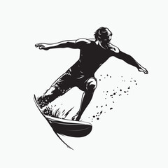 silhouette of a surfer