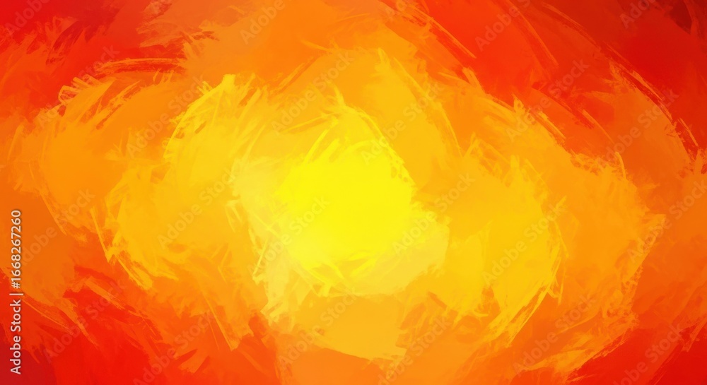 Poster vibrant brushstrokes create a warm and fiery abstract texture design