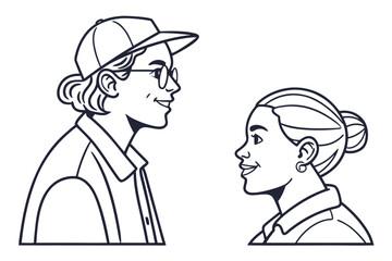 AI-Generated Line Art Couple Portraits, Eps Bundle (13).ai