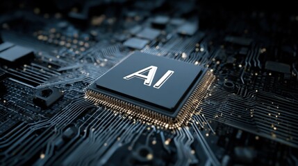 Artificial Intelligence Microchip Technology: Advanced Computer Processor for Machine Learning and Neural Networks, Representing Future Innovation