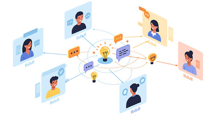 Team Collaboration Network: Diverse People Brainstorming Innovative Ideas and Solutions