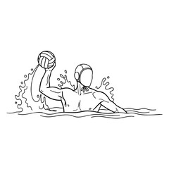 Water Polo Player Throwing Ball