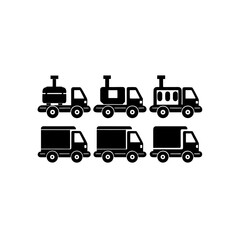 6 different automated guided vehicle unit silhouet