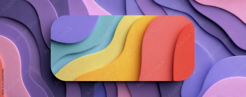 Aufkleber colorful abstract 3d design with layered patterns and vibrant textures