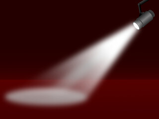 Stage Lights shining from a Red dark background