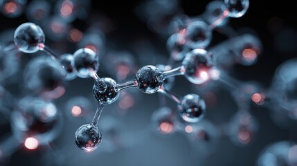 molecule or atom, Abstract structure for Science or medical background, 3d illustration, science, atom, abstract, chemistry, structure, blue, chemical, background