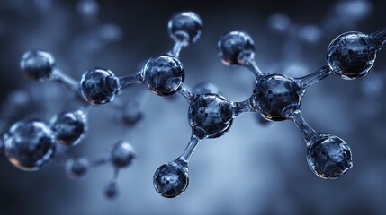 molecule or atom, Abstract structure for Science or medical background, 3d illustration, science, atom, abstract, chemistry, structure, blue, chemical, background