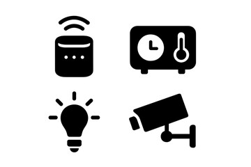Smart home device icons for connected living and automation concepts