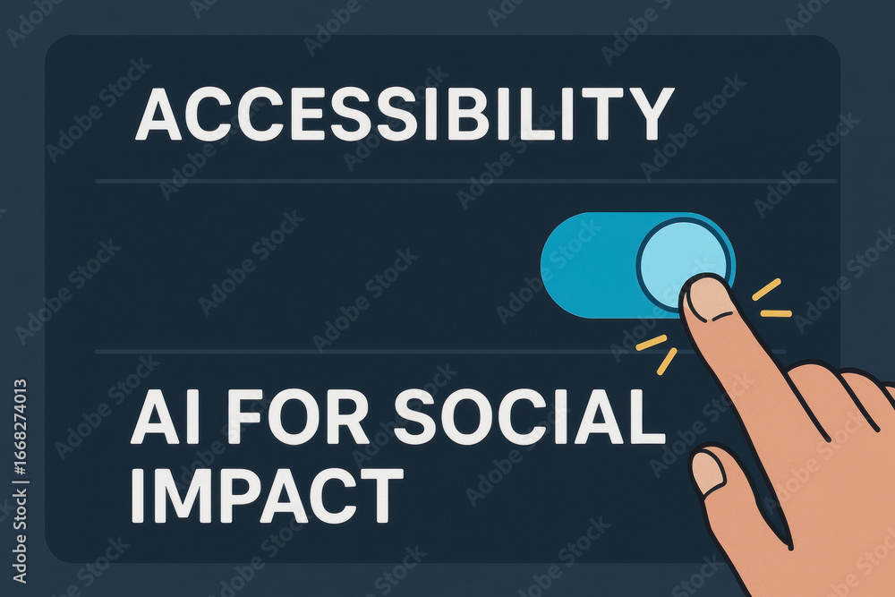 Aufkleber ai for social impact accessibility concept with finger pressing toggle switch for better inclusion a